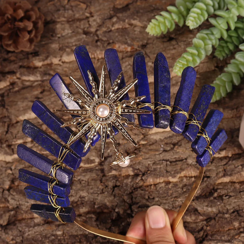 Natural Raw Crystal High Priestess Sun Tiara