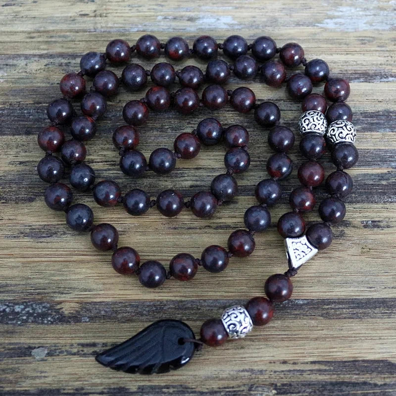 Natural Blood Stone Jasper Wing 108 Beads Mala