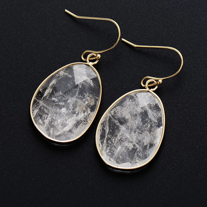 Natural Clear Quartz Earrings