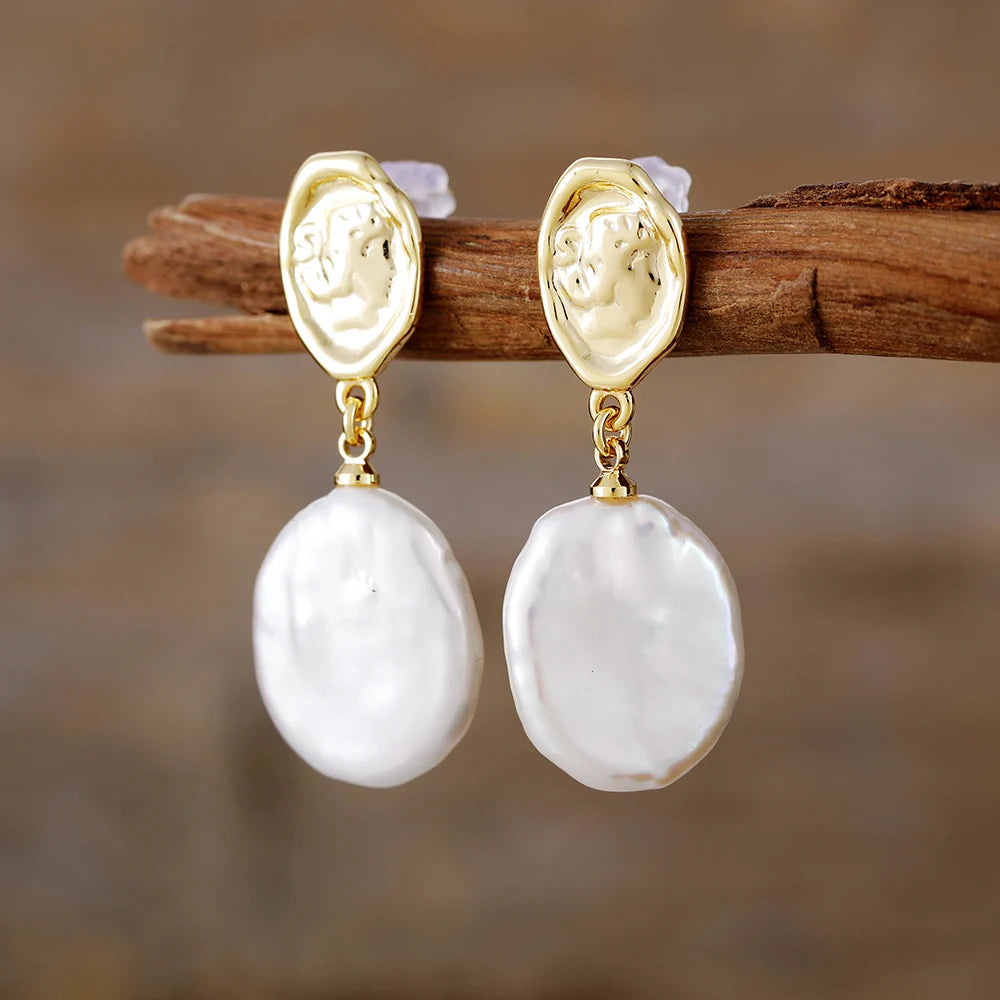 Natural Freshwater Pearls Dolce Vita Style Earrings