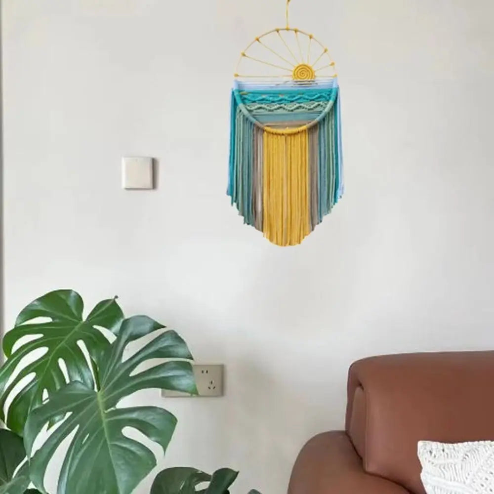 Handwoven Cotton Sunrise & Sunset Tapestry Macrame Wall Decor