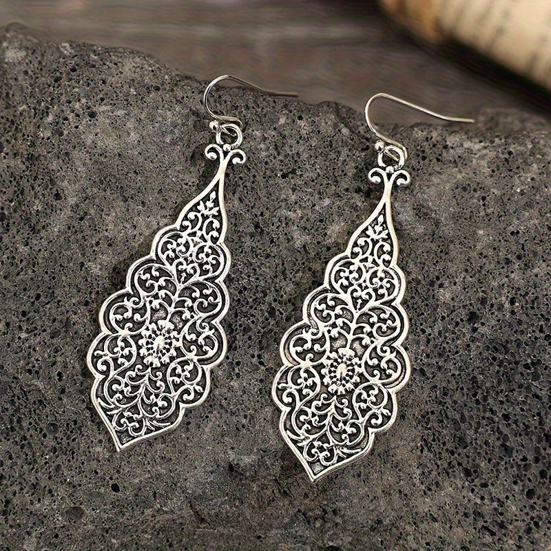Boho Carved Hindu Vintage  Dangle Earrings
