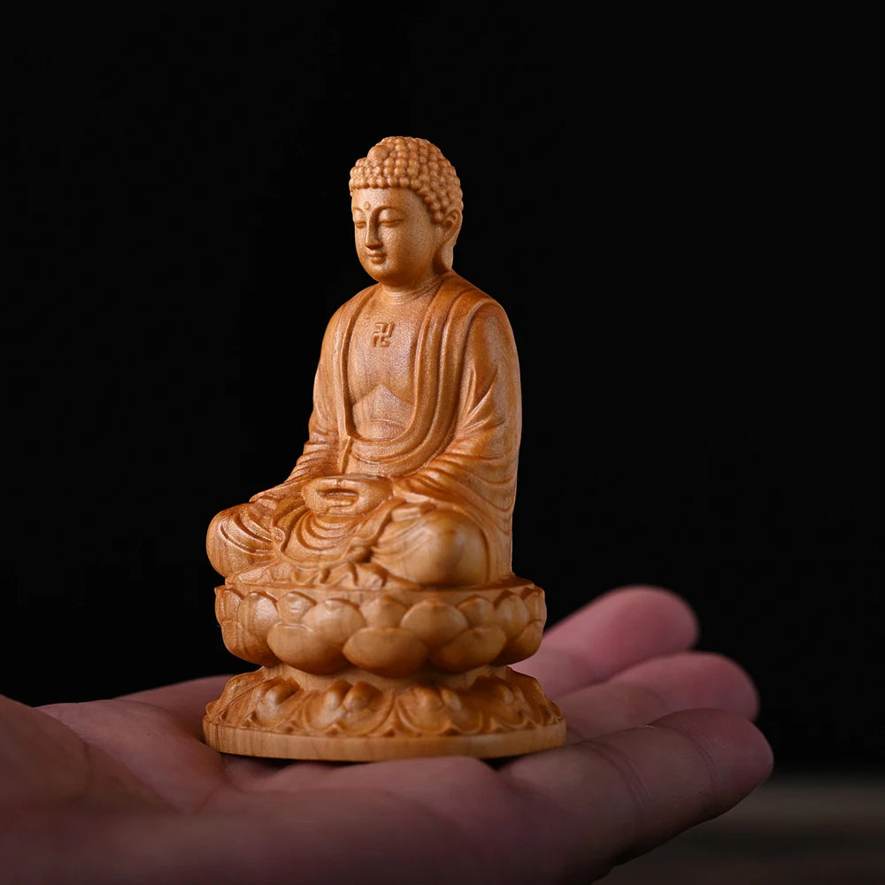 Natural Arborvitae Scented Wood Hand Carved Buddha Statue