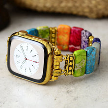 Load image into Gallery viewer, Natural 7 Chakras Jasper Apple Smartwatch Band
