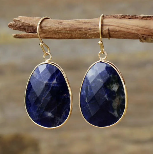 Natural Sodalite Boho Earrings