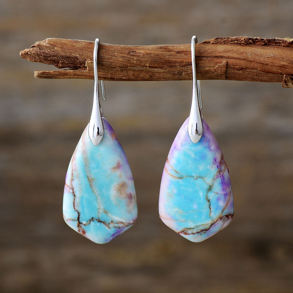 Natural Imperial Jasper Ethnic Earrings