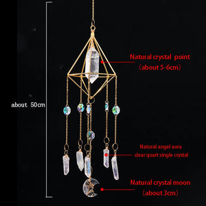 Natural Gemstone Prism & Moon Sun Catcher