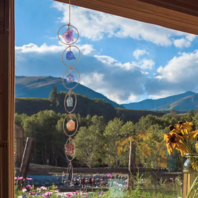 Natural 7 Chakras Gemstones Wall Decor