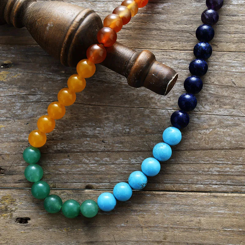 Natural 7 Chakra Stones Choker Necklace