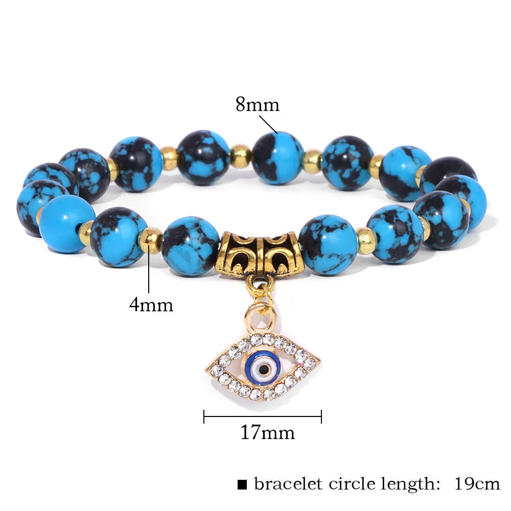 Natural Gemstone Evil Eye Protection Bracelet