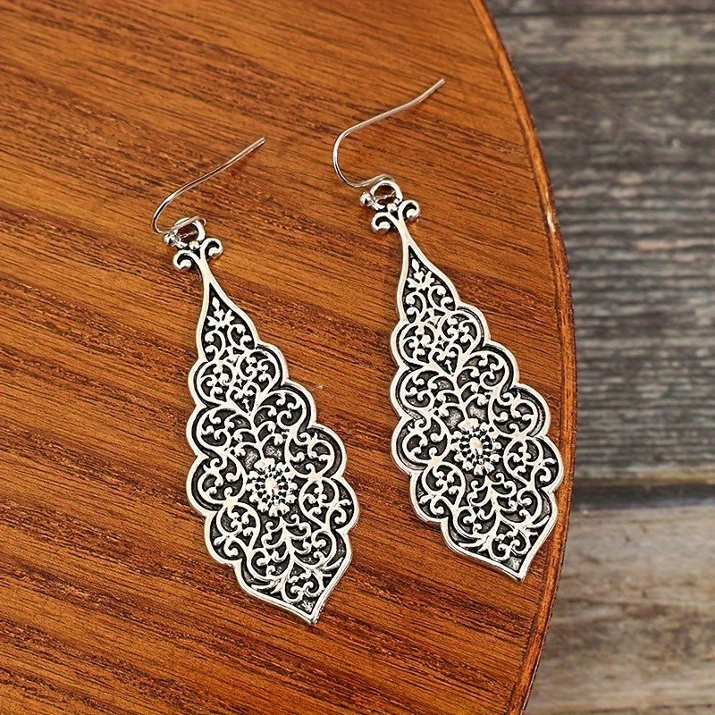 Boho Carved Hindu Vintage  Dangle Earrings