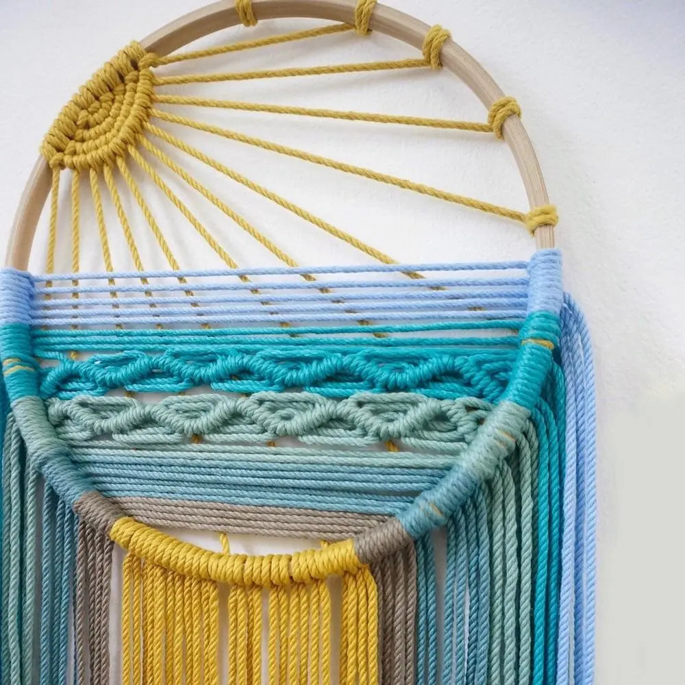 Handwoven Cotton Sunrise & Sunset Tapestry Macrame Wall Decor