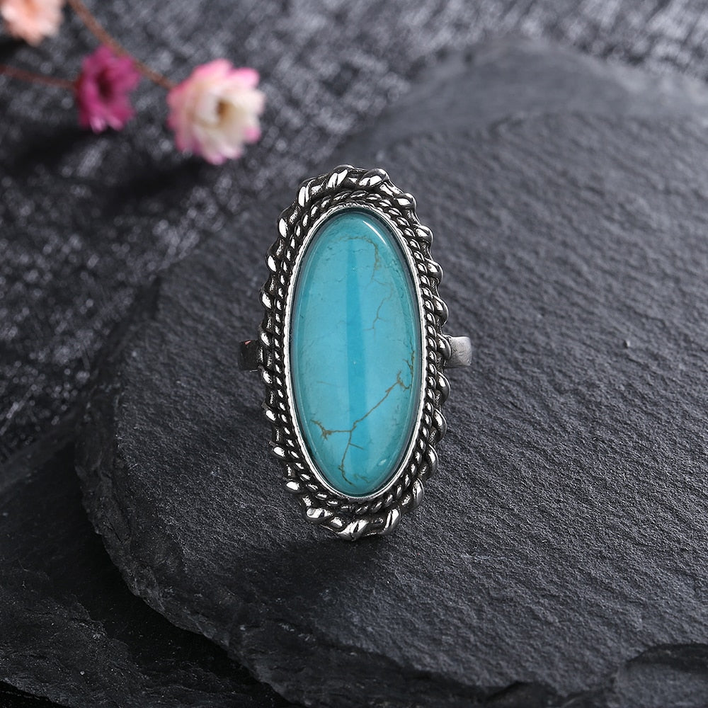 Natural Turquoise Silver Ring
