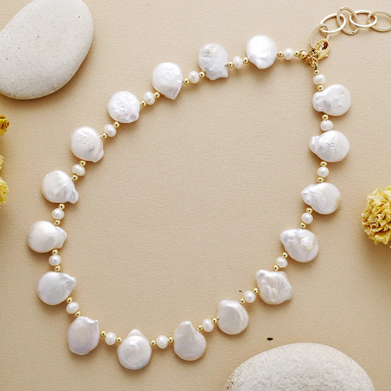 Natural Freshwater Pearl Gold Plated Chunky Choker