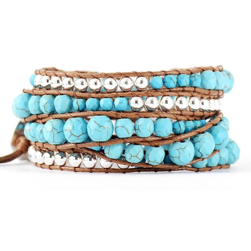 Natural Turquoise Wrap Bracelet