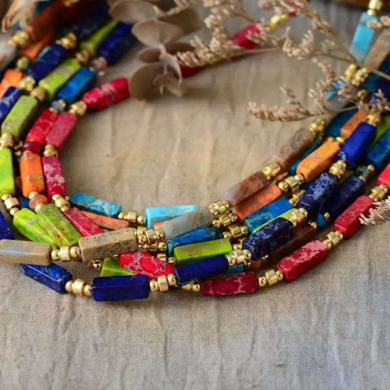 Natural 7 Chakras Jasper Choker Necklace