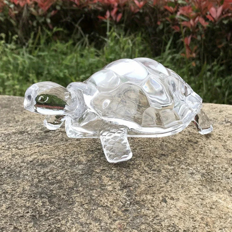 Crystal Glass Feng Shui Good Luck Prosperity Turtle Ornament