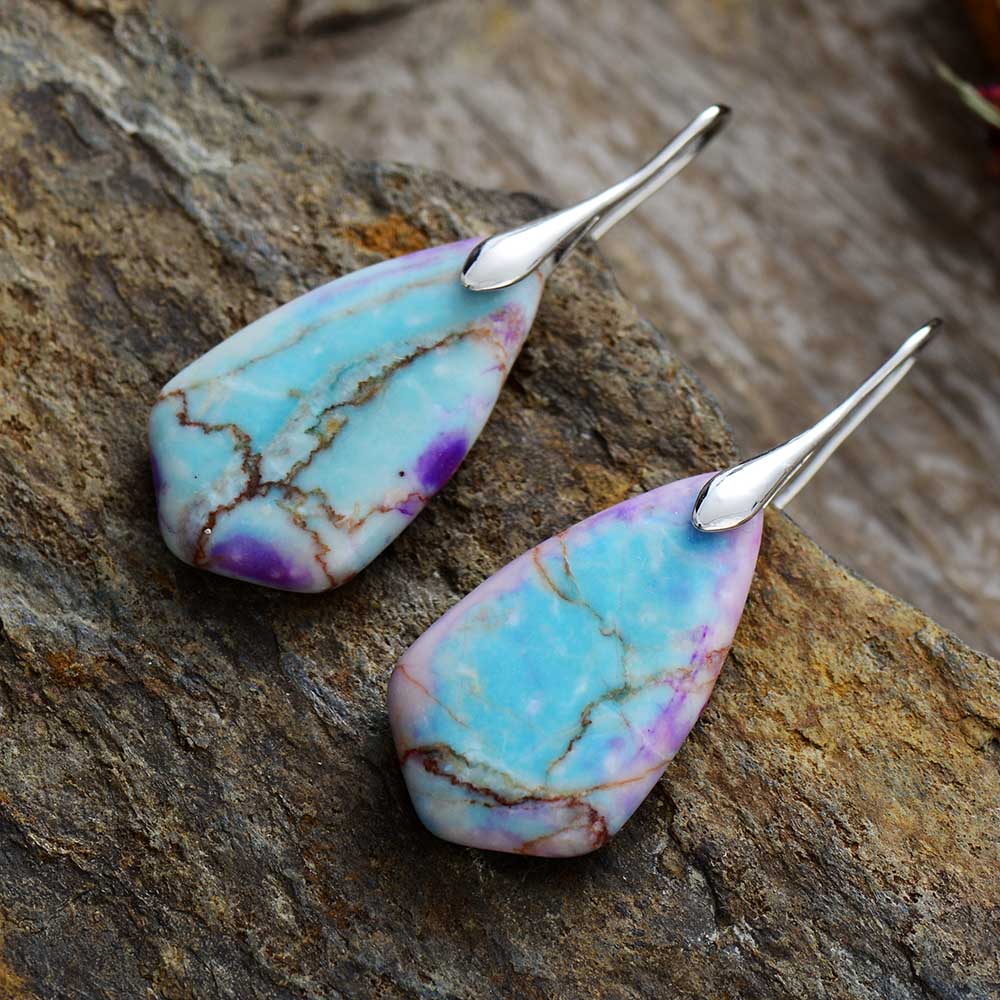 Natural Imperial Jasper Ethnic Earrings