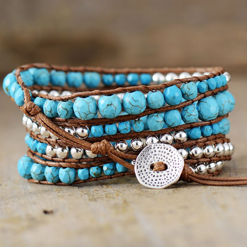 Natural Turquoise Wrap Bracelet