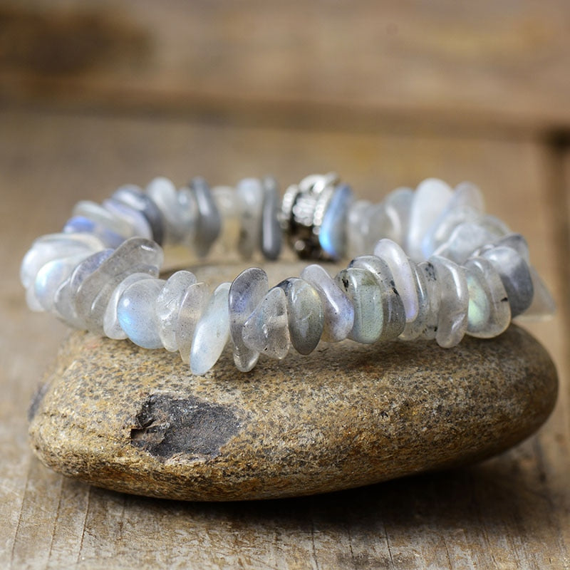 Natural Flash Labradorite Heart Bracelet