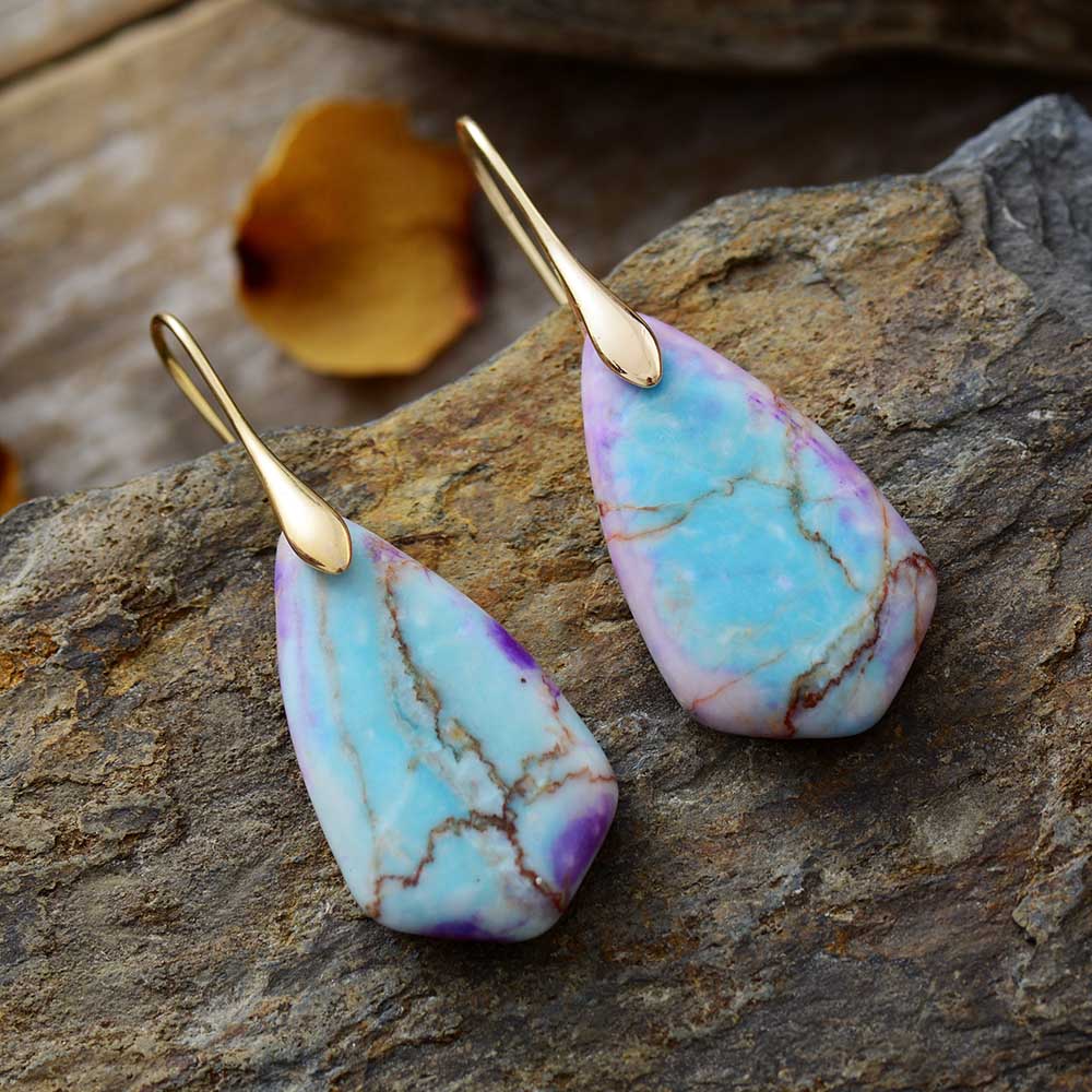 Natural Imperial Jasper Ethnic Earrings