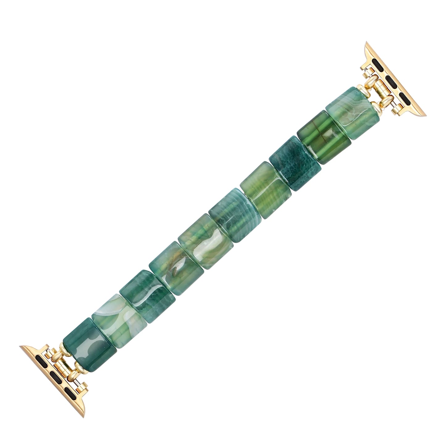 Natural Green Agate Beaded Smartwatch Band