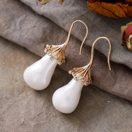 Natural Baroque Freshwater Pearls Gold Plated Earrings