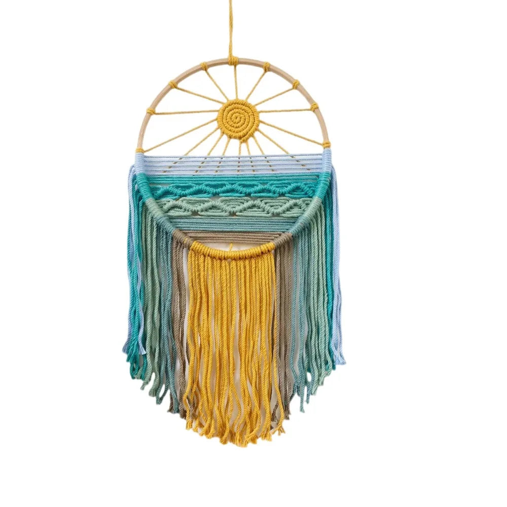 Handwoven Cotton Sunrise & Sunset Tapestry Macrame Wall Decor
