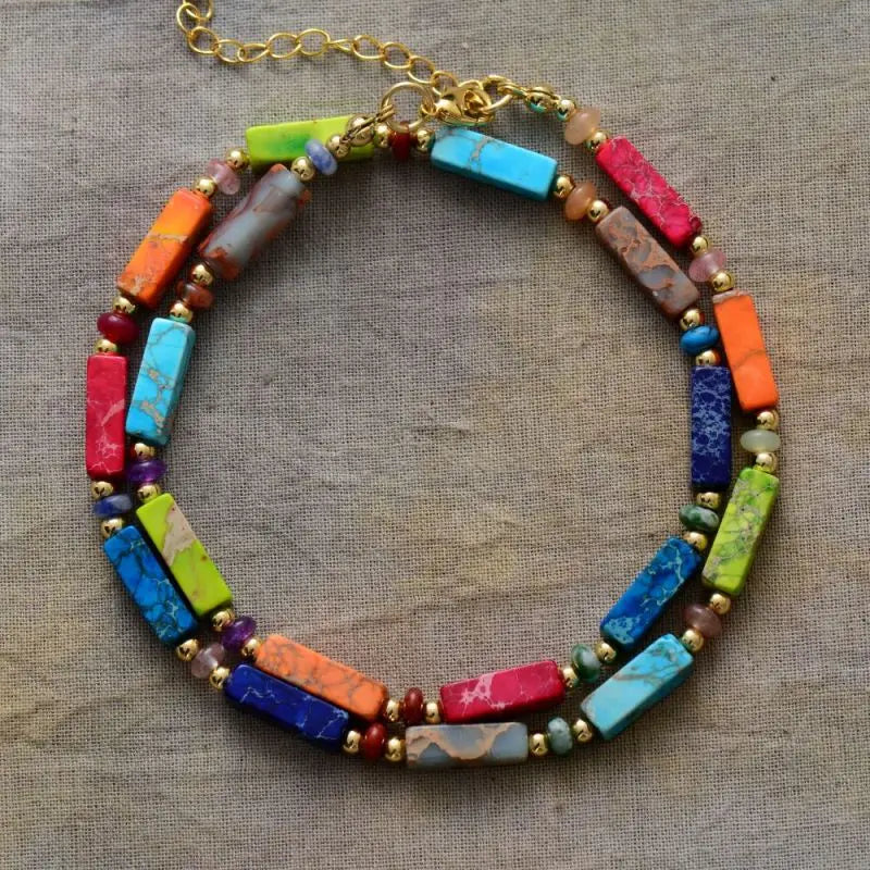 Natural 7 Chakras Jasper Choker Necklace