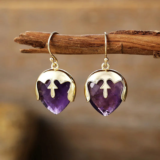 Natural Amethyst Mystical Earrings