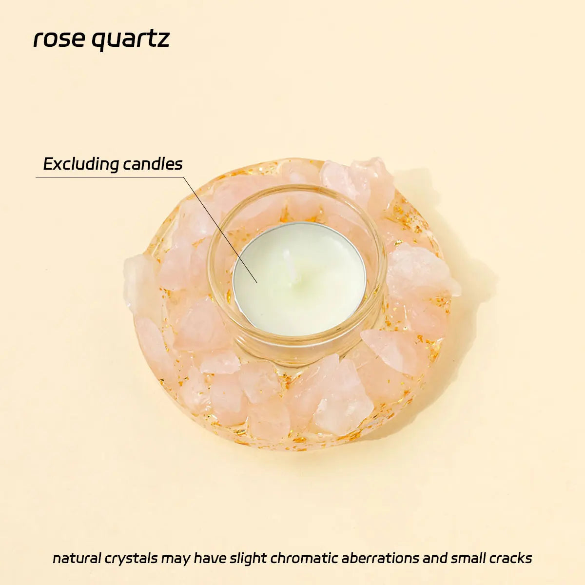 Natural Gemstones Tea Candle Holder