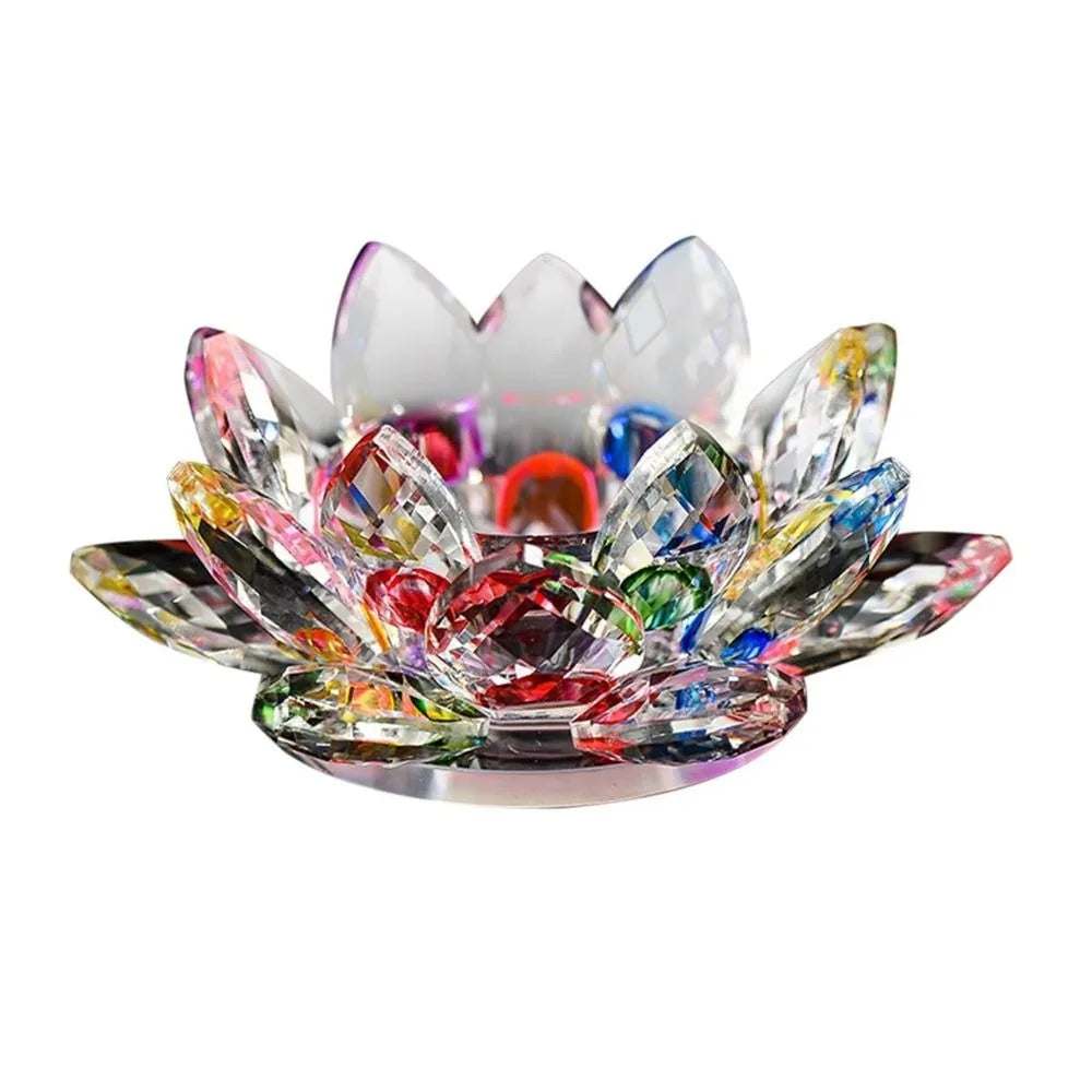 Crystal Glass Lotus Candle Holder