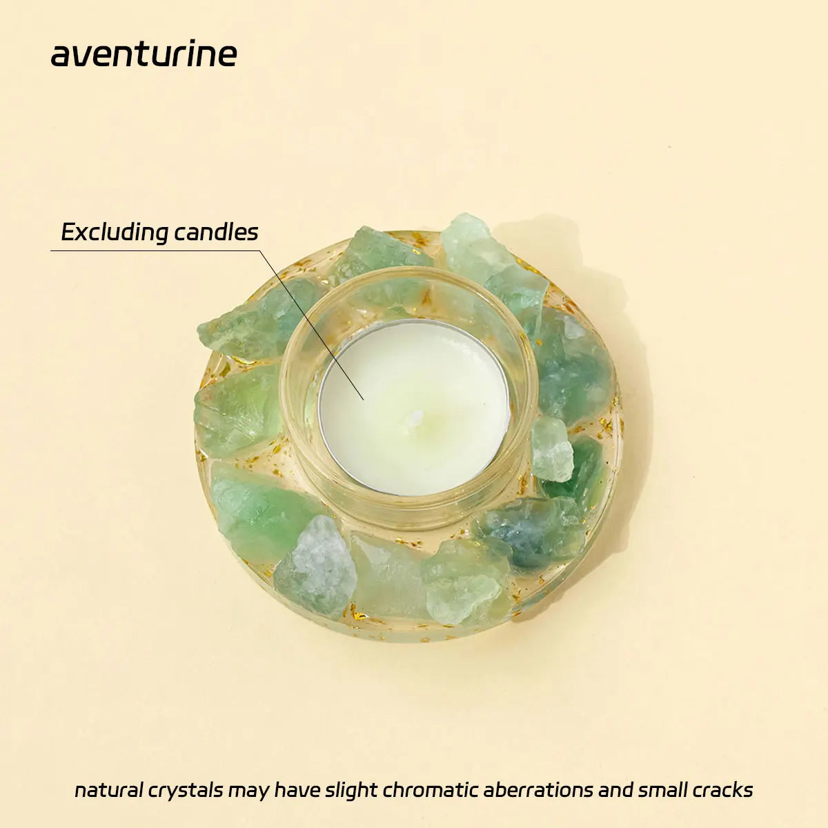 Natural Gemstones Tea Candle Holder