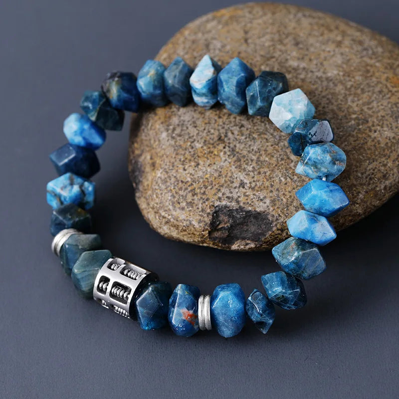 Natural Apatite Stones Abacus Charm Bracelet