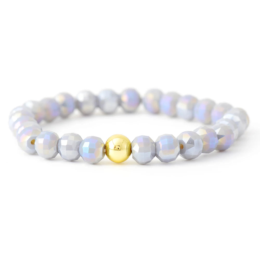 Natural Gemstones & Glazed Beads Hippie Bracelet Set