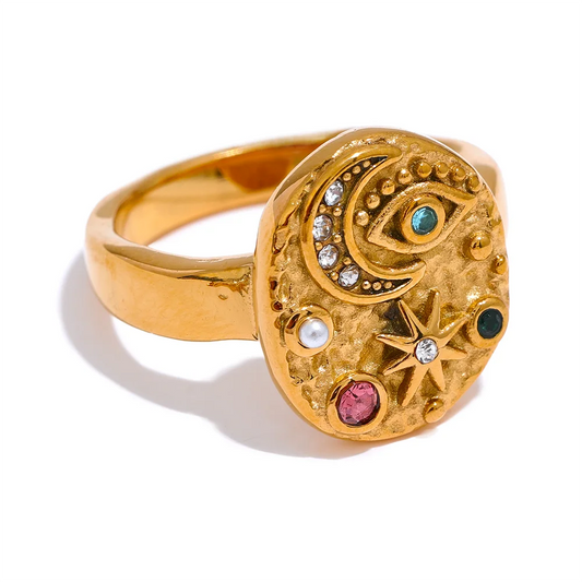 Sacred Intuition – Gold Plated Esoteric Chic Ring
