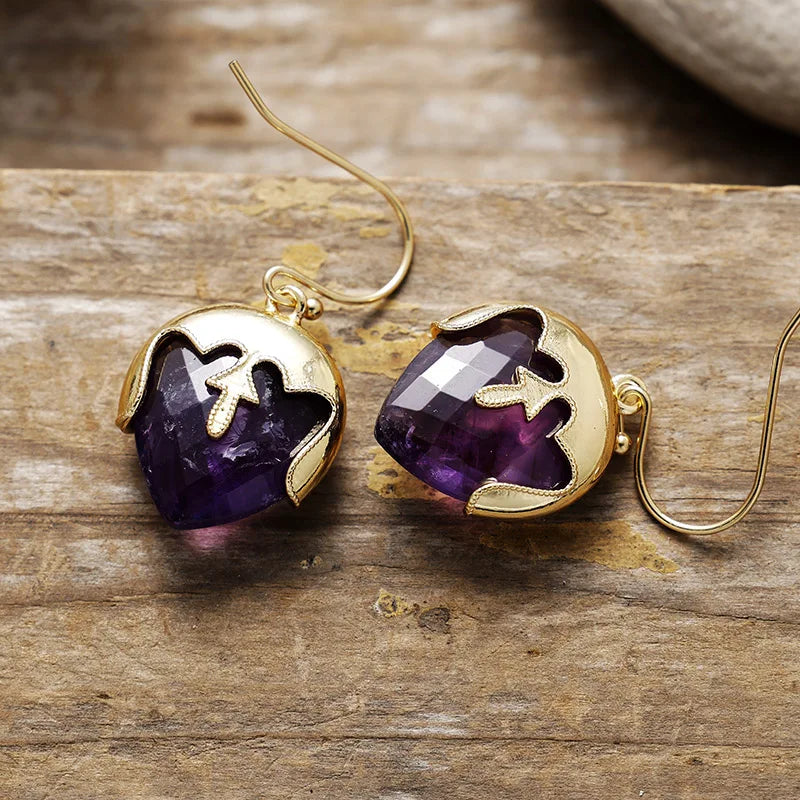 Natural Amethyst Mystical Earrings