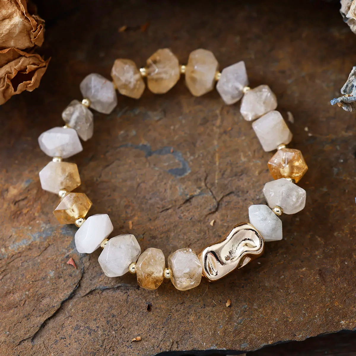 Natural Irregular Citrine Bracelet