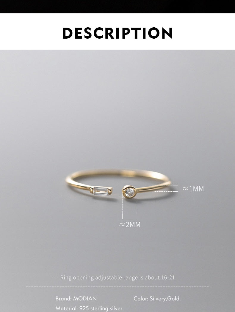 Minimalist Sterling Silver 14K Gold Ring