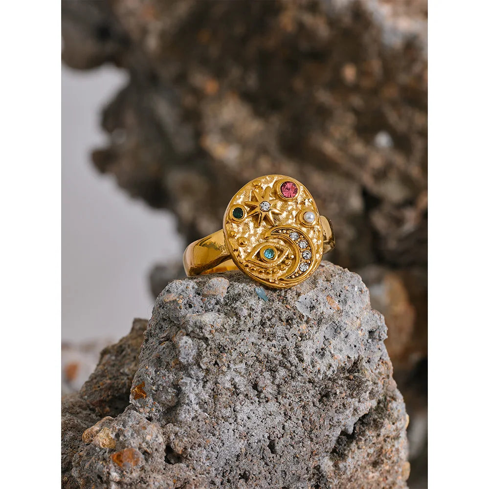 Sacred Intuition – Gold Plated Esoteric Chic Ring