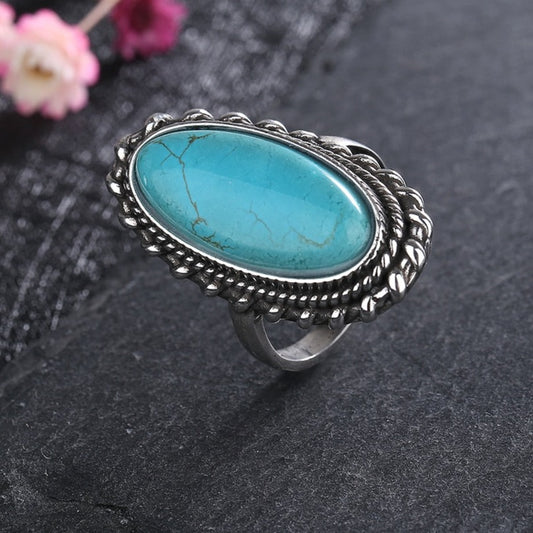 Natural Turquoise Silver Ring