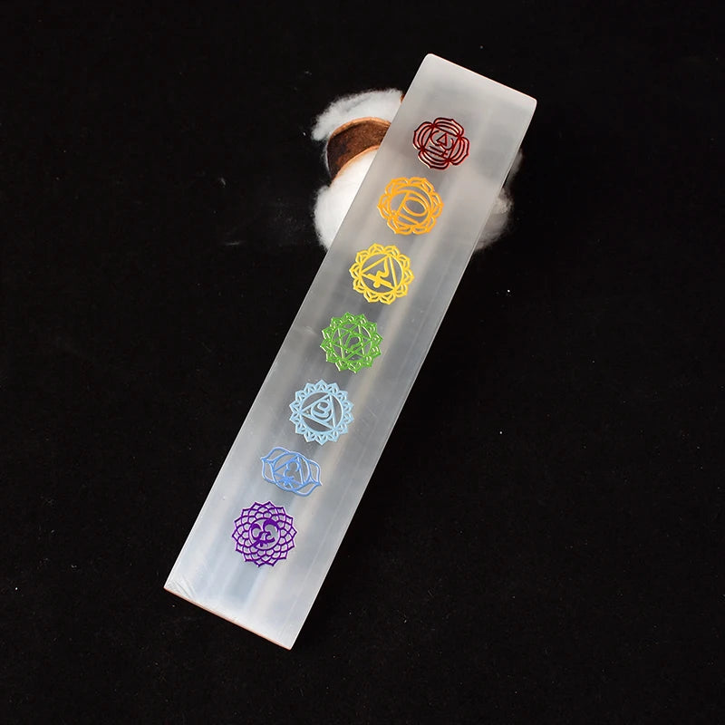 Natural Selenite Seven Chakras Stick