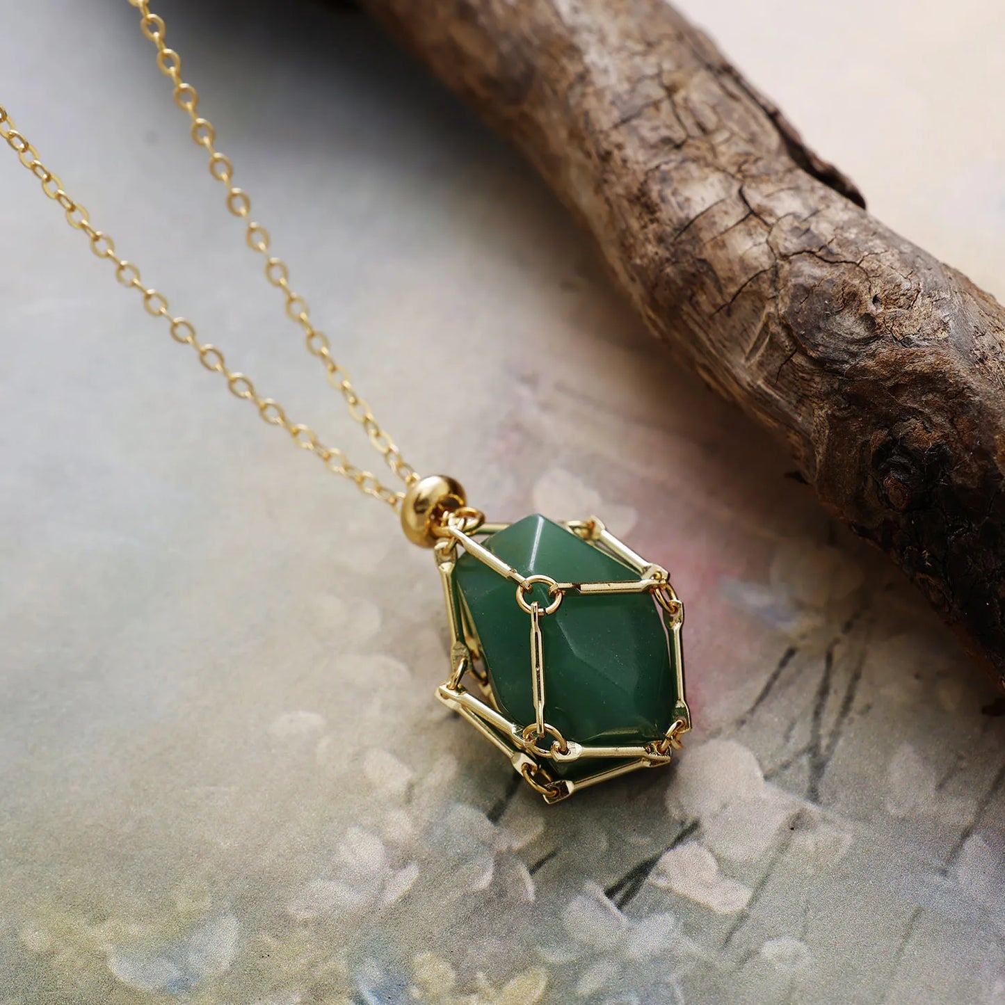 Natural Amazonite Amethyst Jade Pendant Chain Necklace