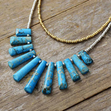 Load image into Gallery viewer, Natural Turquoise Jasper Multi-Layered Necklace
