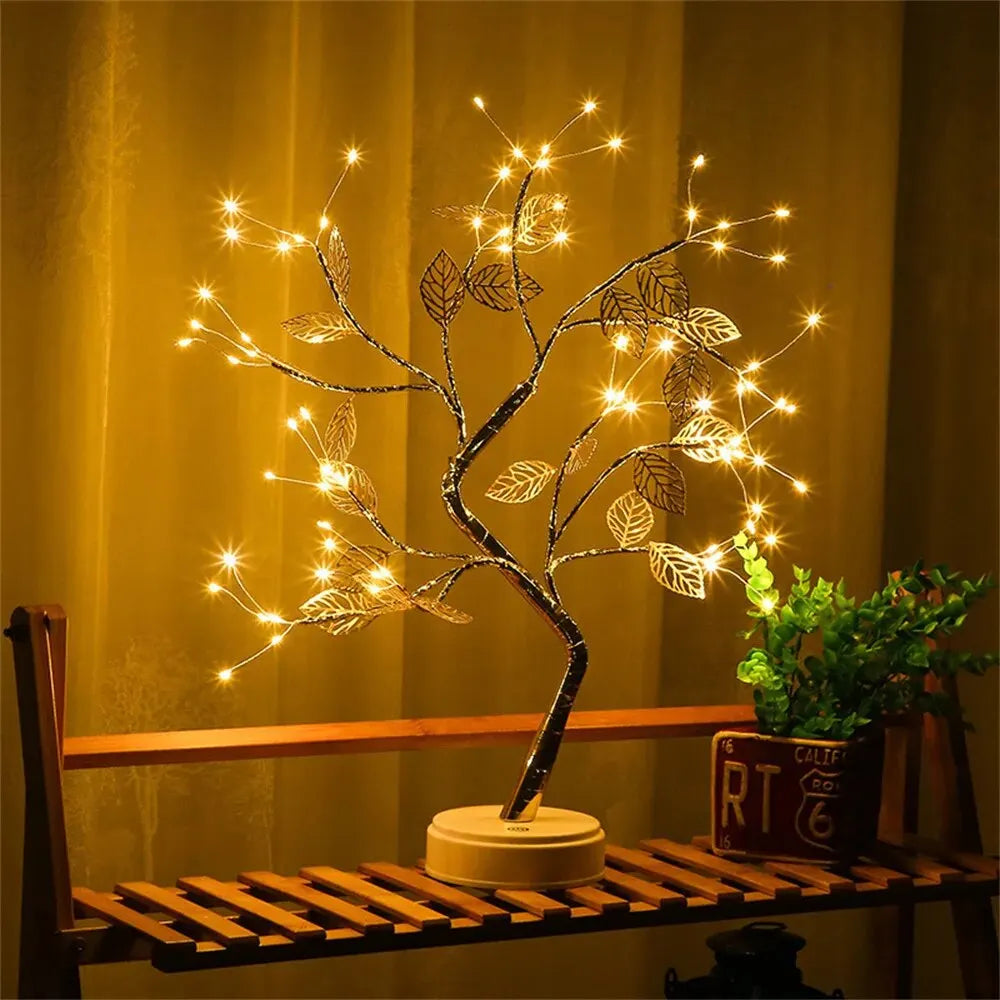 Handmade Lucky Tree Table Lamp with LED Lights