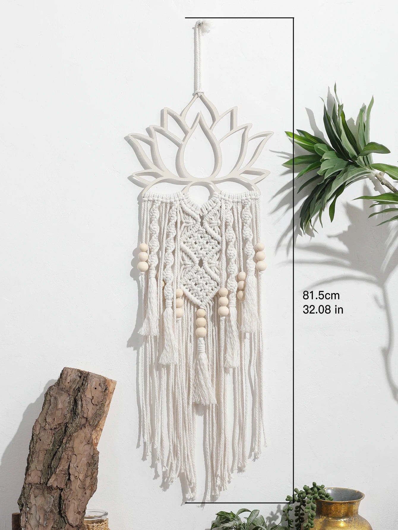 Handwoven Macrame Lotus Wall Decoration