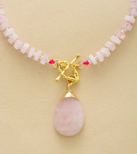 Load image into Gallery viewer, Natural Rose Quartz Lariat Necklace
