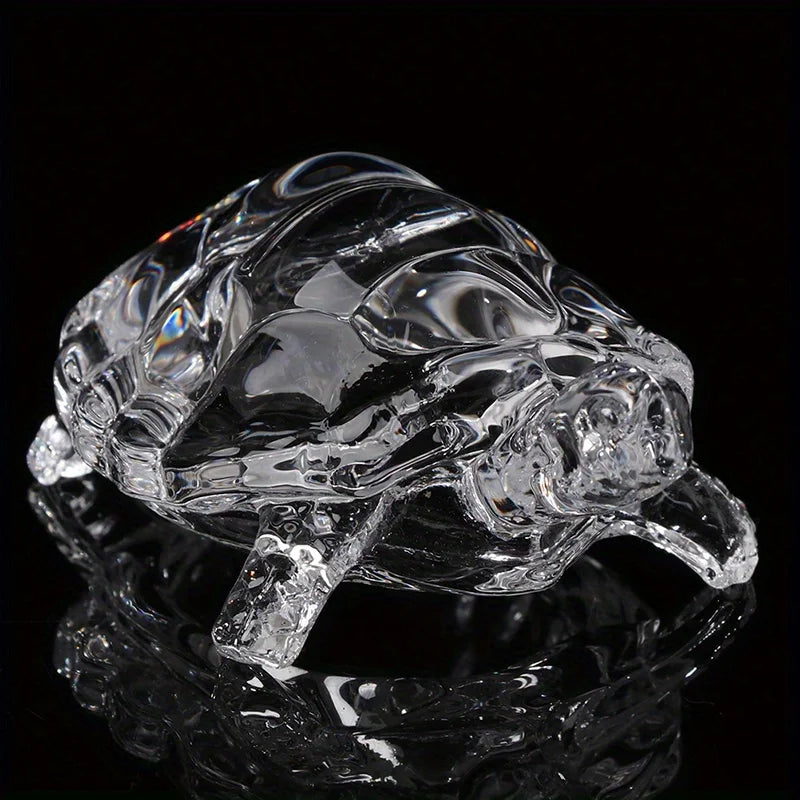 Crystal Glass Feng Shui Good Luck Prosperity Turtle Ornament