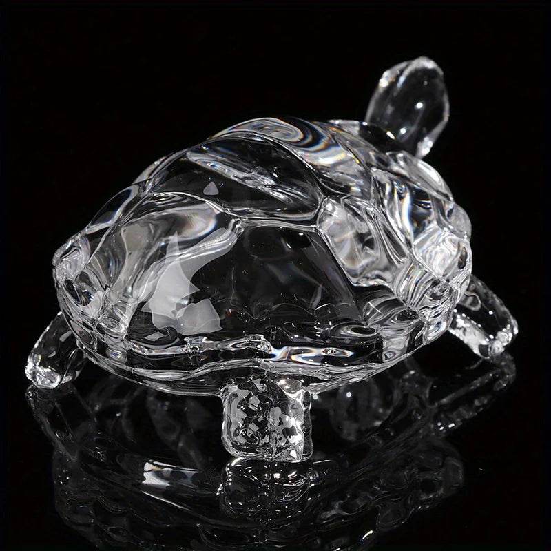 Crystal Glass Feng Shui Good Luck Prosperity Turtle Ornament