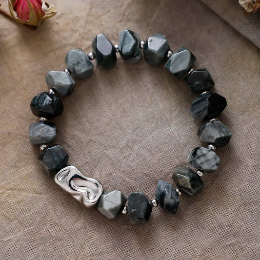 Natural Irregular Eagle Eye Stone Bracelet